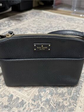 kate spade Black Pebbled Leather Crossbody with Gold Hardware